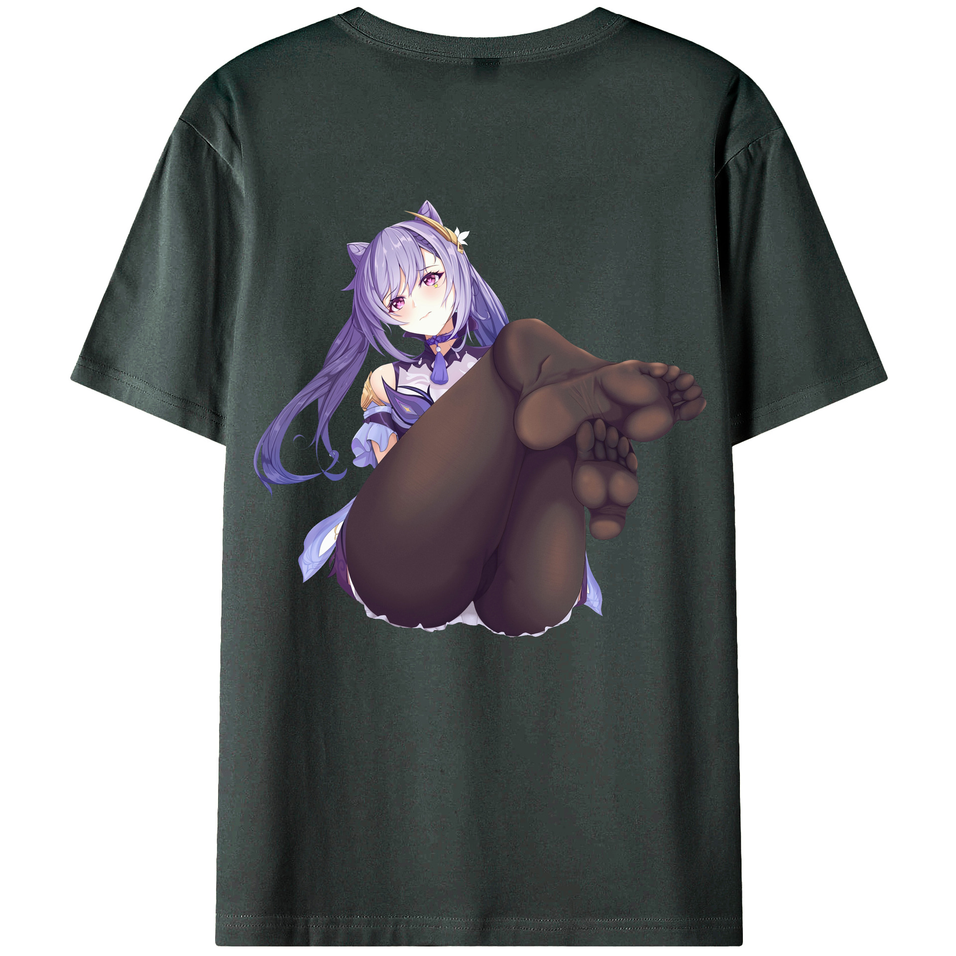 げんし神 刻晴 こくせい genshin Kokusei 綿100％ メンズ半袖Tシャツ（バックプリント） 通気性
